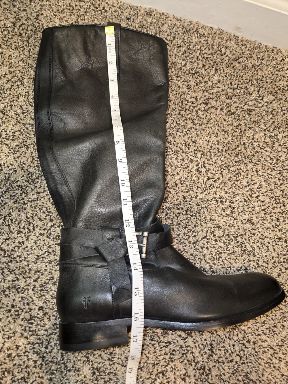 Frye Black Leather Zip Mid-Calf Boot Size 9 NWT